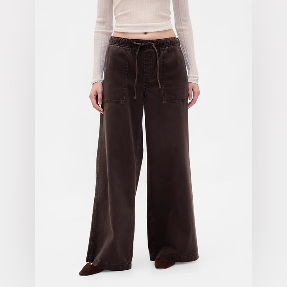 Gap mid rise easy baggy pant brown size small